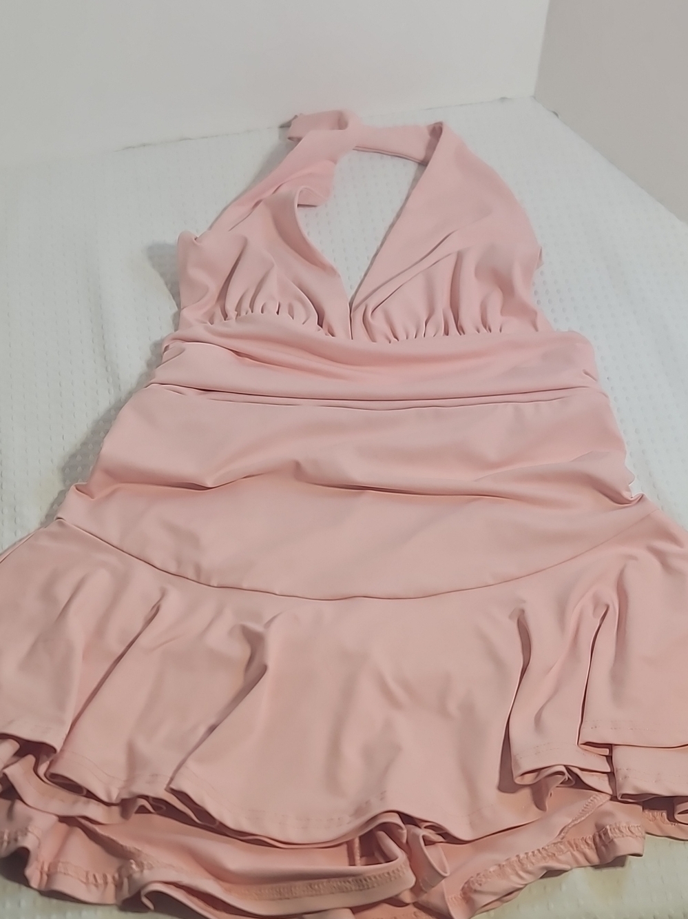 SHEIN Pink Ruffled Halter Dress for Girls